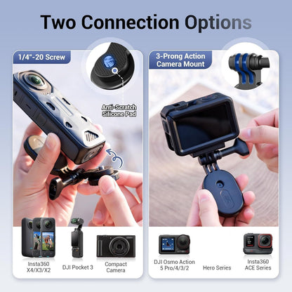 Strong Magnetic Mount Stand for Insta360 X5 X4 OSMO 360,Detachable Magnetic Camera Mount for Insta360 X5 X4 X3 GO Osmo 360 Pocket4 Action 5Pro Hero13 & More,Compact Magnet Steering Holder Bracket Base