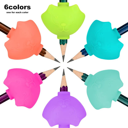 6 Pack Silicone Pencil Grips, Pencil Holder Grip Posture Correction Training, Ergonomic Pencil Grippers Holder for Writing Aid (Style B)
