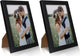 2 Pack 5x7 Picture Frame, Black Picture Frame for Wall and Tabletop Display, Resistant Plastic Photo with Clear Plexiglass for Vertical or Horizontal Display