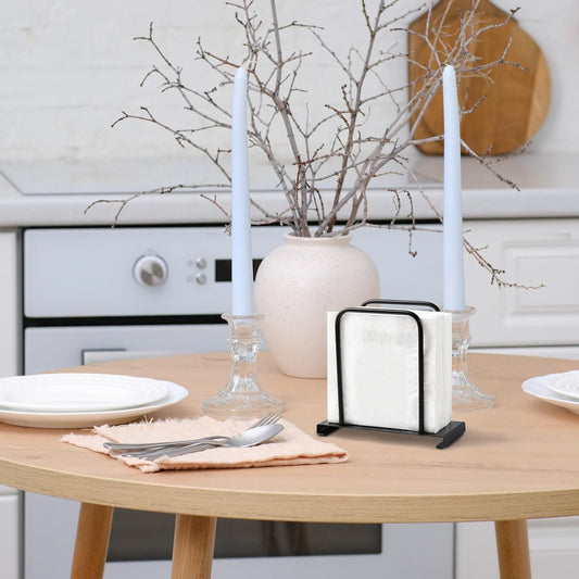 Napkin Holder, Modern Standing Paper Napkin Holders for Kitchen Dining Table, Metal Napkin Storage for All Dining Room Decors, Black