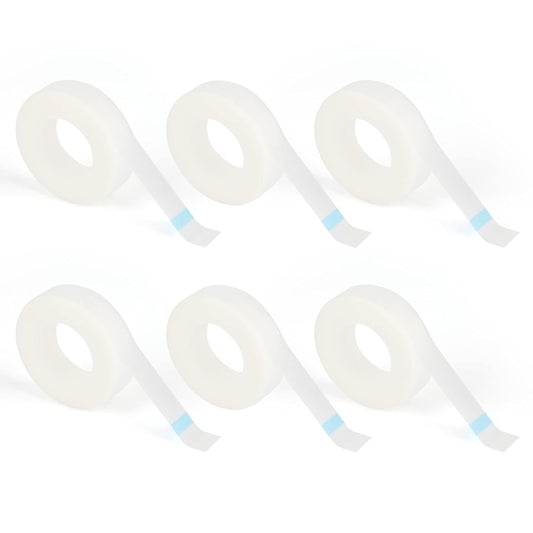 6 Rolls PE Micropore Medical Tape Roll, 1/2'' x 59 Yards Lash Tape, Eyelash Tape for Eyelash Extensions, Wound, Sensitive Skin - Individual Package (Transparent)