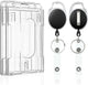 2 Pack Vertical 2-Card Badge Holder with Thumb Slots Hard Transparent PC Case Protector with Retractable Badge Reel Carabiner Clip for IDs Credit Cards Driver’s Licenses and Passes