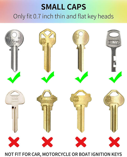 24 Pack 0.8 Inch Round Key Caps Covers Key Identifiers Markers Protectors for Small Regular Round Flat House Keys (Not Suitable for Odd-Shaped Keys), 8 Colors