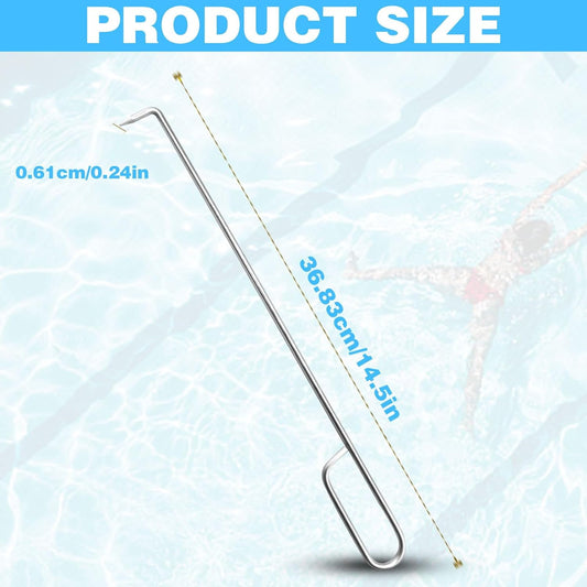 Pool Skimmer Basket Hook Tool, Stainless Steel Pool Skimmer Hook Extended Knee Protection Skimmer Basket Handle for Cleaning Swimming Pool Debris Skimmer Hook, Keep Your Hand Safe Skimmer Basket Hook