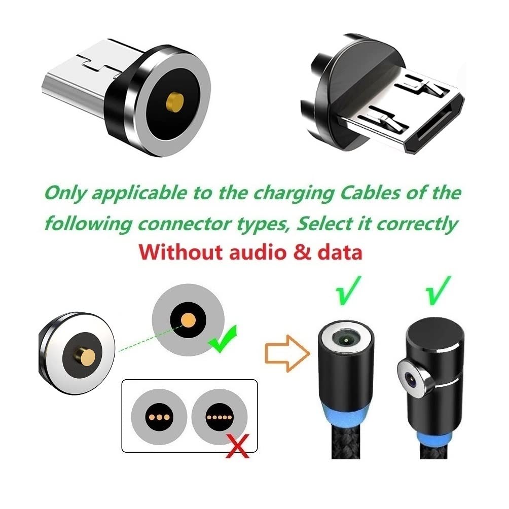Magnetic Charging Series (Micro Tips),Just 4 Micro Tips Without Nylon Braided USB Cable No Charger Cords.