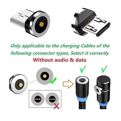 Magnetic Charging Series (Micro Tips),Just 4 Micro Tips Without Nylon Braided USB Cable No Charger Cords.