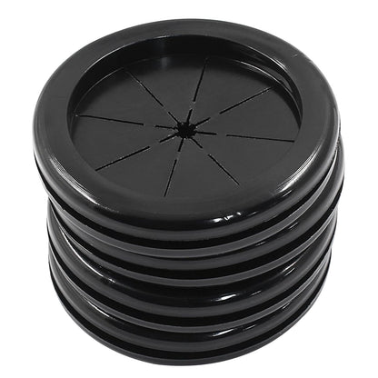 4pcs 2 Inch (50mm) Black Double Sided Desk Hole Grommets, Six-Petaled Rubber Cable Cord Organizer, Desk Hole Cover Wire Hole Insert for Home Office Equipment