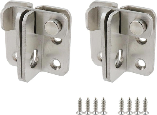 Door Lock Latch Sliding Door Lock Stainless Steel Gate Latches with Padlock Hole Flip Door Latch for Cabinet, Bathroom, Window, Garage Barn Door, Right Open -2pcs
