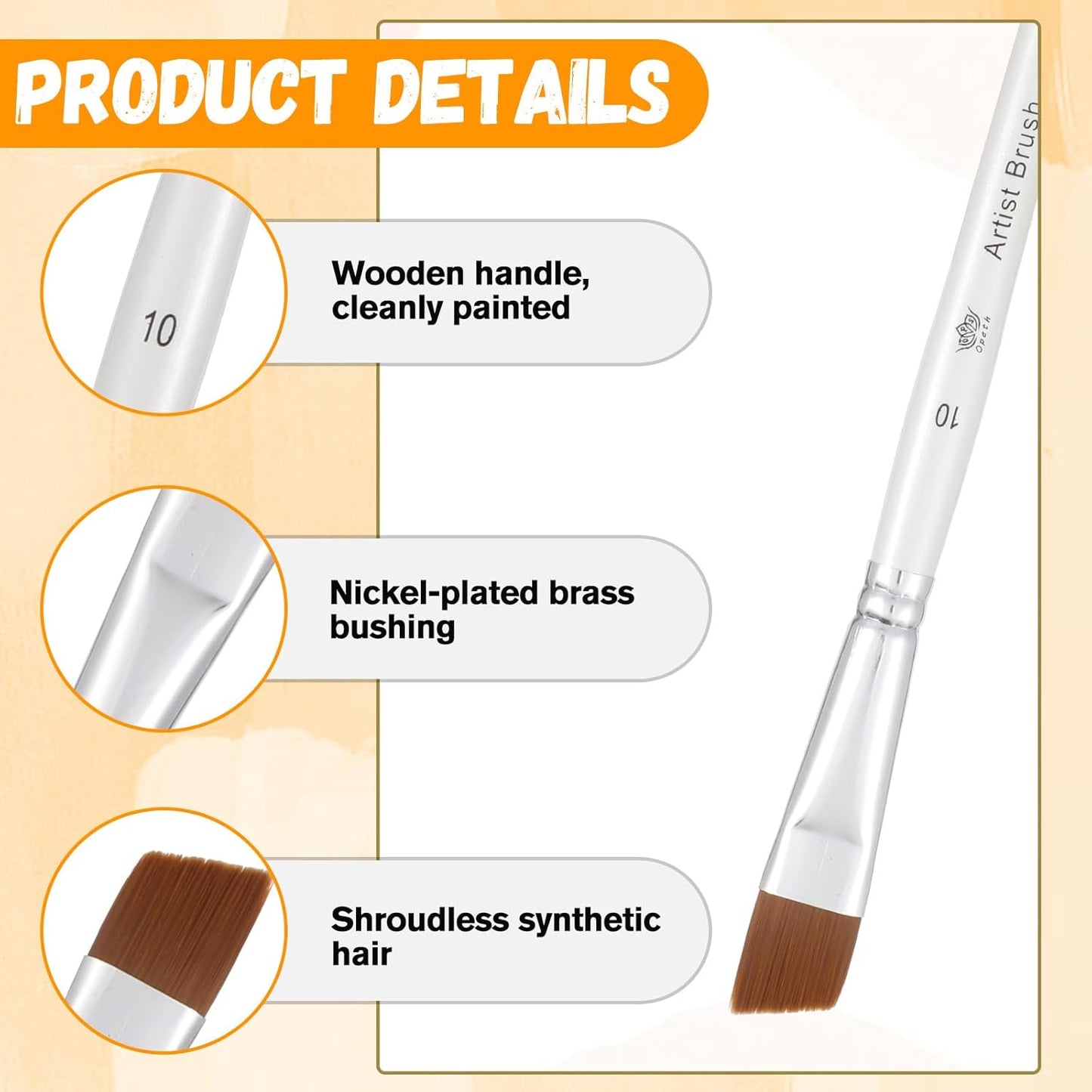 Face Paint Brush Set, 10 Pcs Face Paint Brushes Artist Brush for Body Face-Painting Kit Professional Body Art Makeup Kit for Acrylic Painting Gouache Watercolor Oil Christmas Halloween Cosplay Party