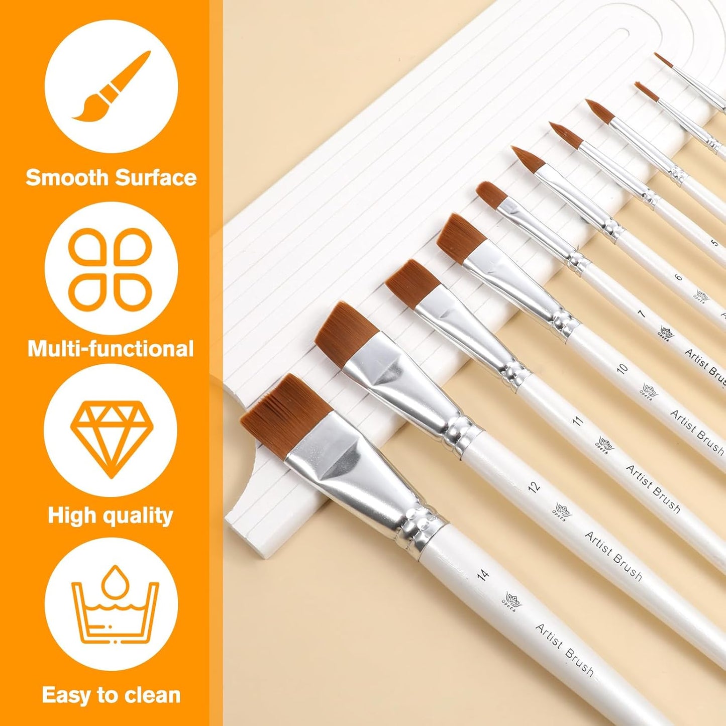 Face Paint Brush Set, 10 Pcs Face Paint Brushes Artist Brush for Body Face-Painting Kit Professional Body Art Makeup Kit for Acrylic Painting Gouache Watercolor Oil Christmas Halloween Cosplay Party