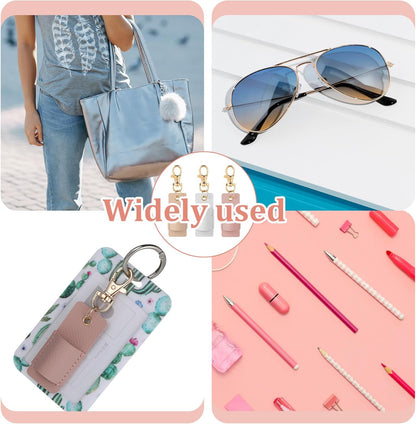 3 Pcs Pen Holder for Lanyard, Anti-Lost Neck Lanyard Pen Holder Keychain, PU Leather Retractable Pencils Clip Portable Single Pouch, Office Supplies for Badge Reels Nurses Clerks Couriers (3 Colors)