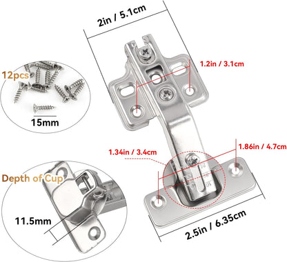 135 Degree Lazy Susan Hinge Full Overlay Concealed Corner Cabinet Hinge for Cabinet, Cupboard, Folded Door, Corner Kitchen Cabinet Replacement Hardware (1 Pair, 2 PCS)