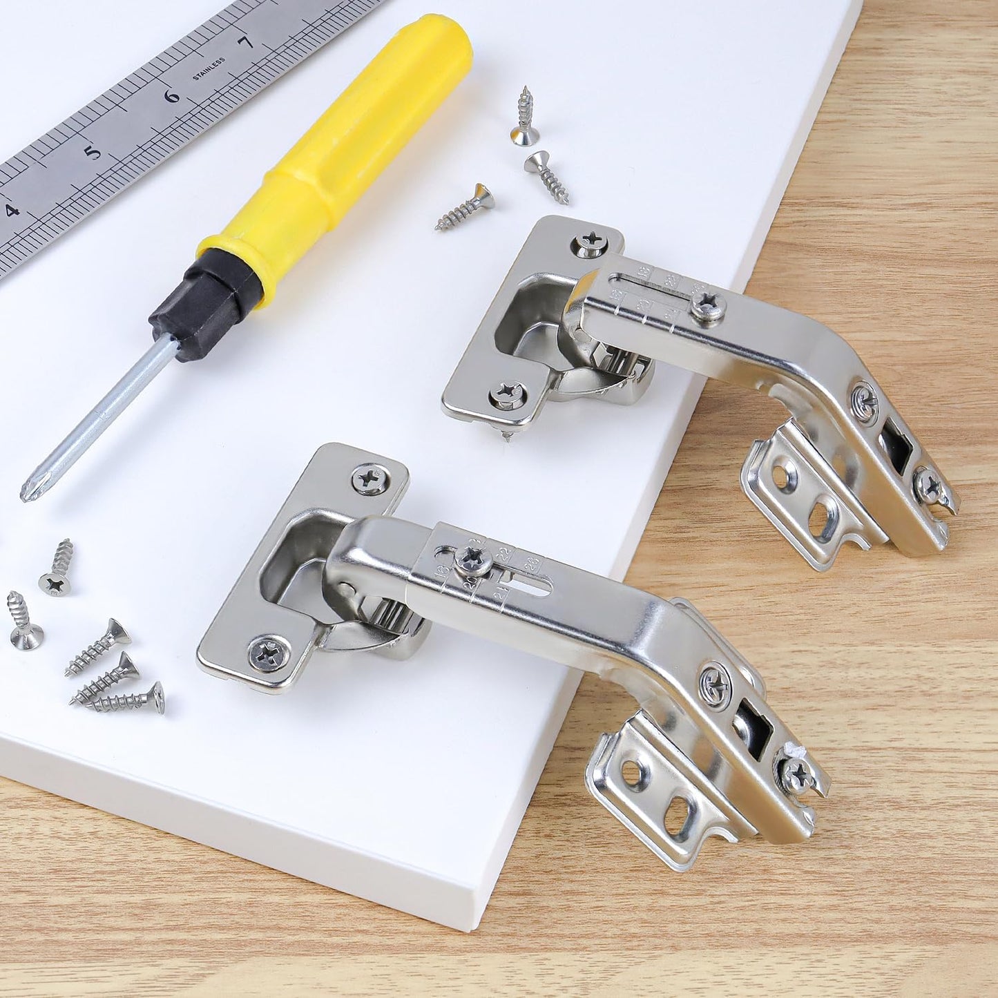 135 Degree Lazy Susan Hinge Full Overlay Concealed Corner Cabinet Hinge for Cabinet, Cupboard, Folded Door, Corner Kitchen Cabinet Replacement Hardware (1 Pair, 2 PCS)
