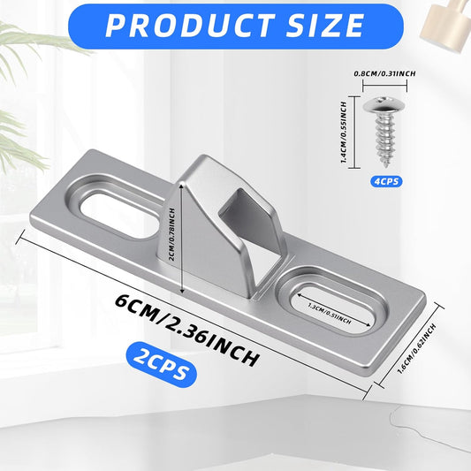 2-Pack Sliding Door Keeper - Chrome Plated Sliding Glass Lock with mounting Screws Slide Sliding Door Lock Latch Hardware Replacement for Various Sliding Patio Door