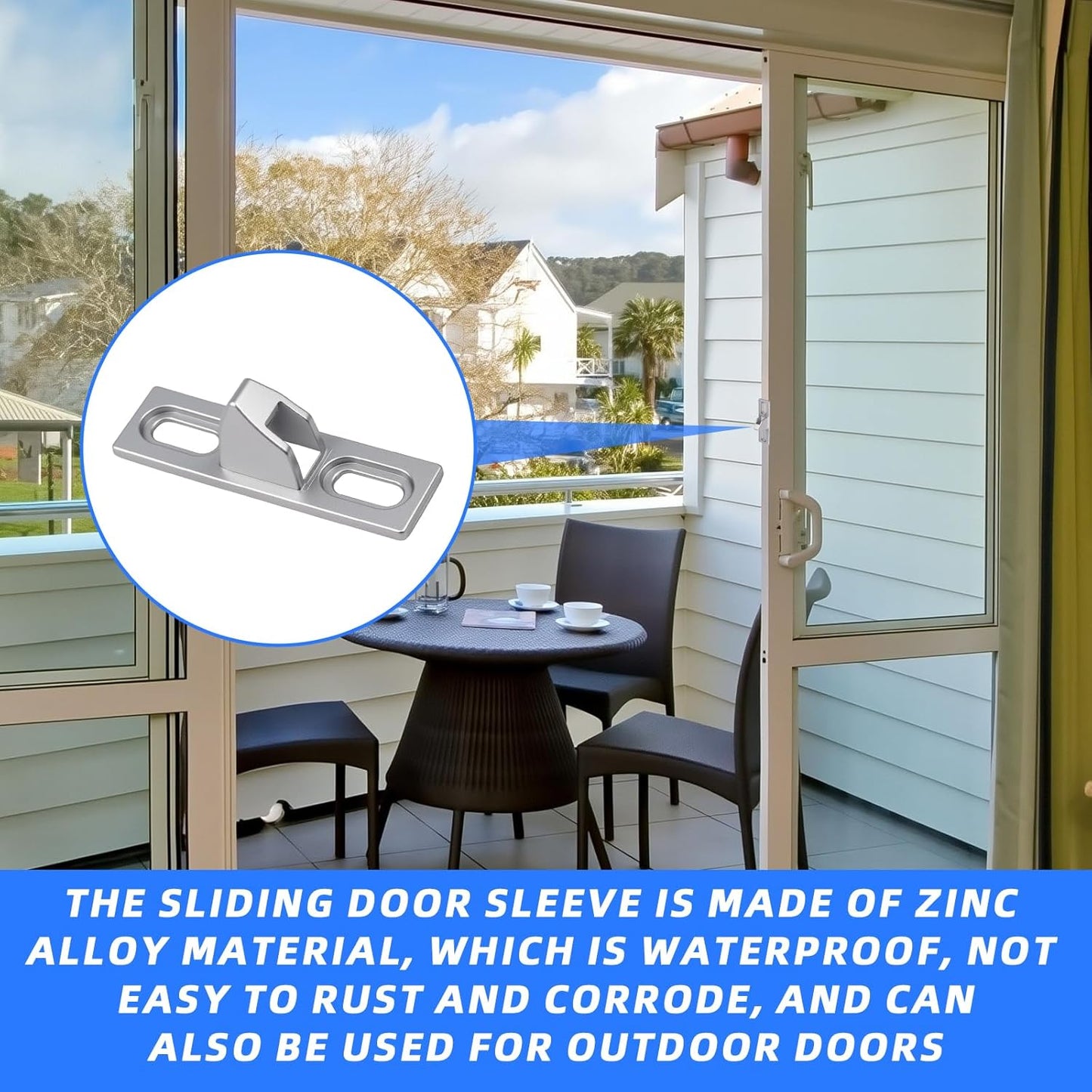 2-Pack Sliding Door Keeper - Chrome Plated Sliding Glass Lock with mounting Screws Slide Sliding Door Lock Latch Hardware Replacement for Various Sliding Patio Door