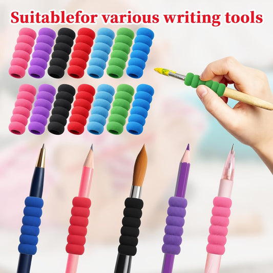 14-Pack Pencil Grips for Kids Handwriting - 7-Colored Foam Grip Tubing - 1.5 Inch Long Handwriting Pencil Holder - Ergonomic Writing Aid For Lefties And Righties - for Children,Kids and Adults