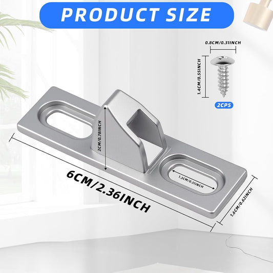 Sliding Door Keeper 1Set Chrome Plated Sliding Glass Lock with mounting Screws Slide Sliding Door Lock Latch Hardware Replacement for Various Sliding Patio Door