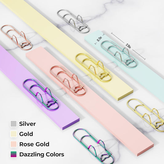Pen Holder Clip, Metal Pen Holder Clips for Notebook - 8 Pcs Colorful Paper Clip Pen Holder Planner Accessories, 4 Color Available (Only for Pens with a Thickness of Less Than 0.5 Inches)