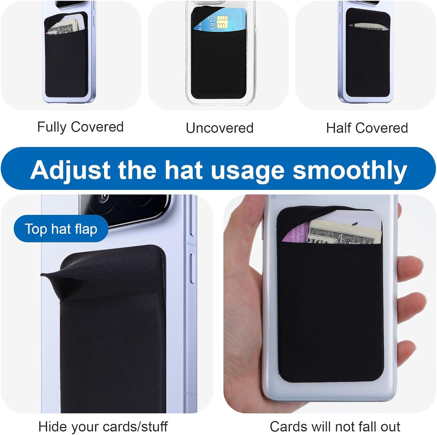3PCS Wallet Key Holder, Slim Card Holder Minimalist Wallet for Men-Small Card Key Holders Slim Cards Holders of Phone Back