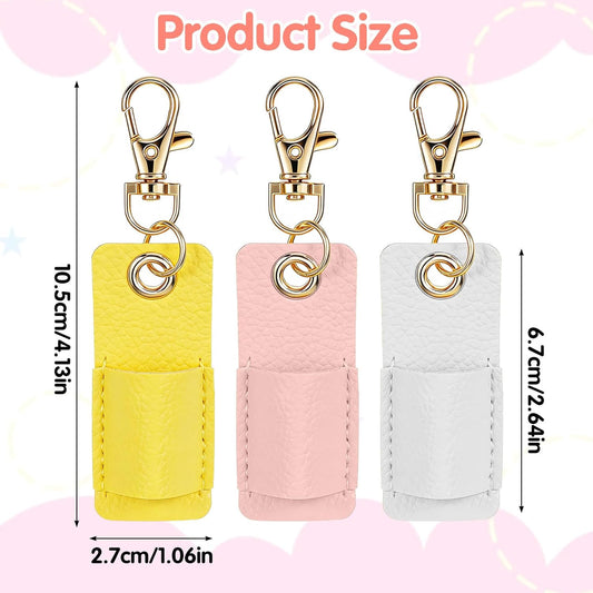 3Pcs Lanyard Pen Holder,Single Lanyard Pen Holder Anti-Lost PU Leather Badge Pens Keychain for Nurses,Courier,Office Supplies
