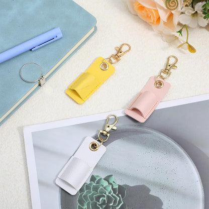 3Pcs Lanyard Pen Holder,Single Lanyard Pen Holder Anti-Lost PU Leather Badge Pens Keychain for Nurses,Courier,Office Supplies
