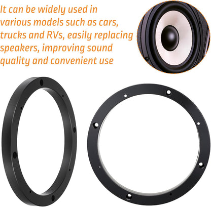 Vin Beauty 2 Pcs 6.5 Speaker Spacer Enhance Sound Quality 6.5 Inch Speaker Spacer 1 Inch No Cutting and Drilling Adaptor Subwoofer, Universal Rings Fixed Speakers for Most Cars