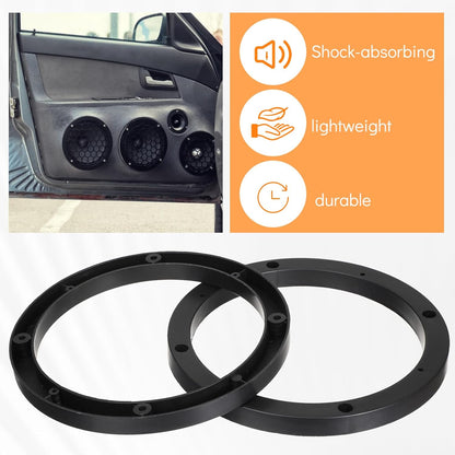 Vin Beauty 2 Pcs 6.5 Speaker Spacer Enhance Sound Quality 6.5 Inch Speaker Spacer 1 Inch No Cutting and Drilling Adaptor Subwoofer, Universal Rings Fixed Speakers for Most Cars