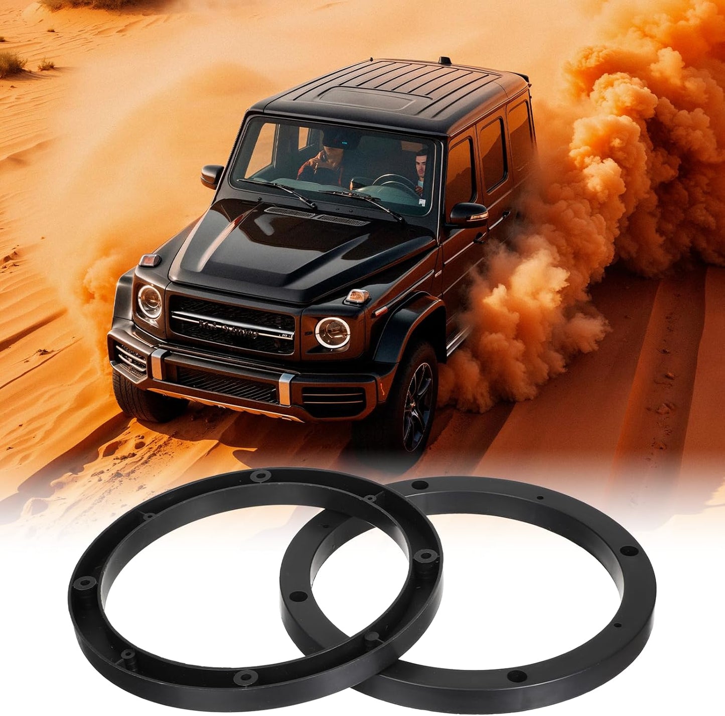 Vin Beauty 2 Pcs 6.5 Speaker Spacer Enhance Sound Quality 6.5 Inch Speaker Spacer 1 Inch No Cutting and Drilling Adaptor Subwoofer, Universal Rings Fixed Speakers for Most Cars