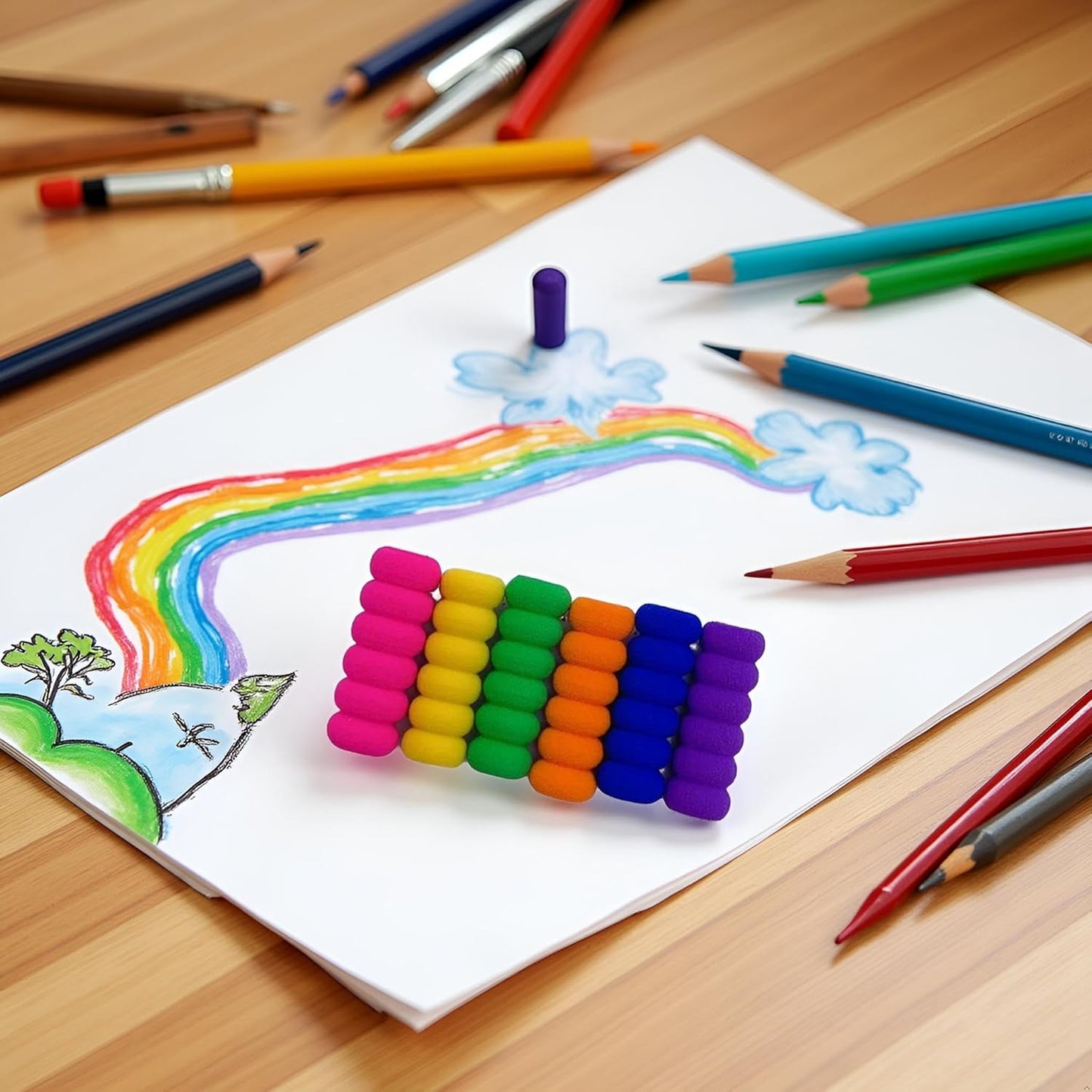 10Pcs Random Color Soft Foam Pencil Grips, Pen Grippers for Diamond Painting Pens Drill Pen, Pencil Cushion Drawing Pens for Drawing Writing Kids Toddlers Adults Arthritis