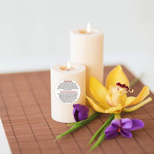 500 Pieces White Candle Warning Labels Candle Jar Container Stickers Candle Safety Stickers Decal Candle Warning Labels Stickers for Candle Making DIY Candle Jars and Tins Candle Making (1 inch)
