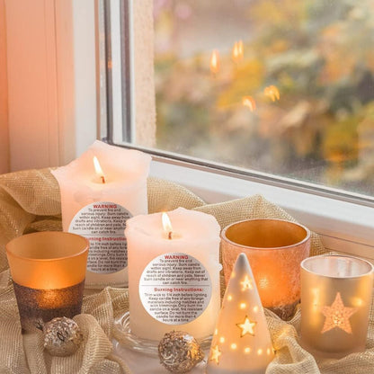 500 Pieces White Candle Warning Labels Candle Jar Container Stickers Candle Safety Stickers Decal Candle Warning Labels Stickers for Candle Making DIY Candle Jars and Tins Candle Making (1 inch)