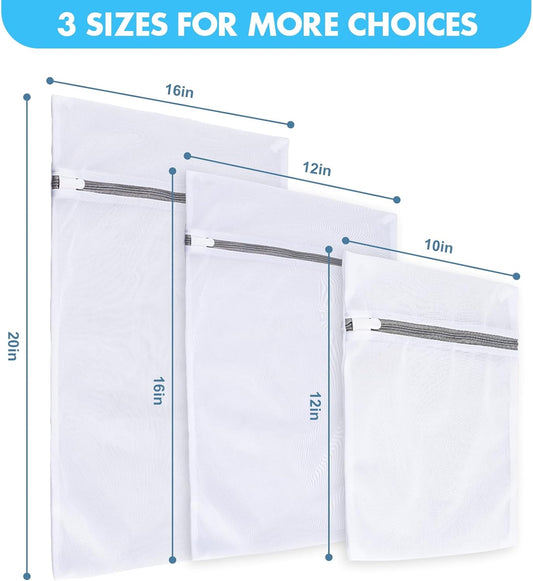 Mesh Laundry Bags for Delicates, 3 Pack Laundry Bags Mesh Wash Bags in 3 Sizes(1 Large, 1 Medium, 1 Small), Durable and Gentle Lingerie Bags for Washing Delicates, Garment Bag for Washing Machine