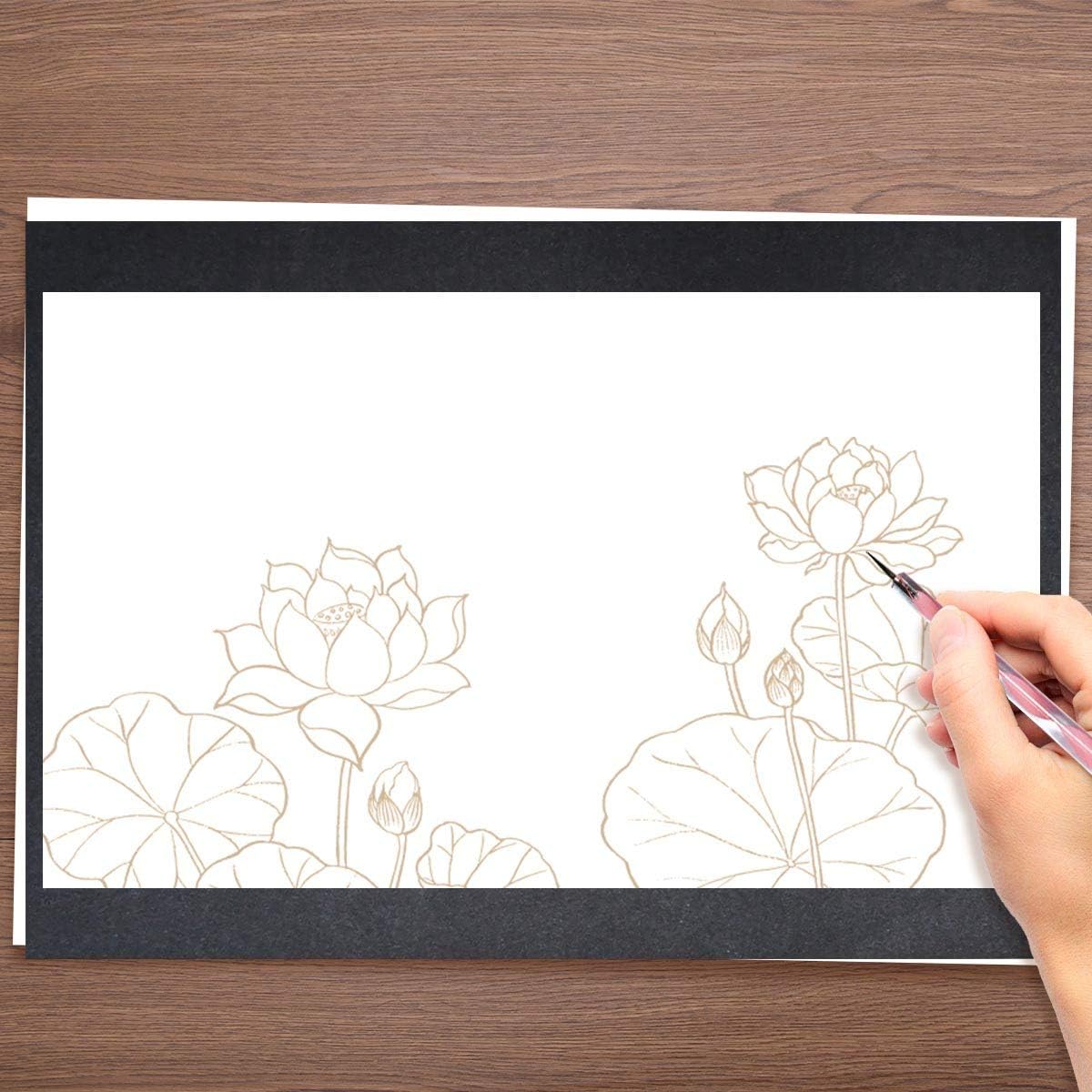 100 Sheets Carbon Transfer Paper Tracing for DIY Wood Working Canvas and Other Art Craft Surfaces Graphite & 5 Pieces Ball Embossing Stylus Black (8.3 x 11.7 Inches)