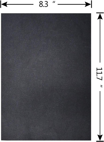 100 Sheets Carbon Transfer Paper Tracing for DIY Wood Working Canvas and Other Art Craft Surfaces Graphite & 5 Pieces Ball Embossing Stylus Black (8.3 x 11.7 Inches)