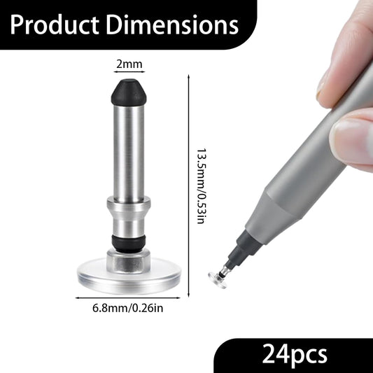 24 Pcs Stylus Tips Replacement Tips Only, Stylus Pen Tip Replacement High Precision Replaceable Pen Disc Tops Universal Round Shape Penpoint for Mobile Phones and Tablet PC Touch Screen Devices