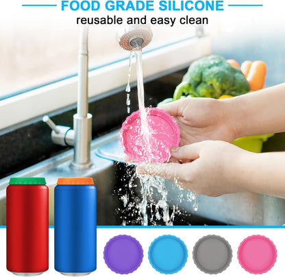 Over The Sink Dish Drying Rack, Roll Up Dish Drying Rack Kitchen Dish Rack + Silicone Soda Can Cover Lids, Reusable Soda Can Lids Beer Can