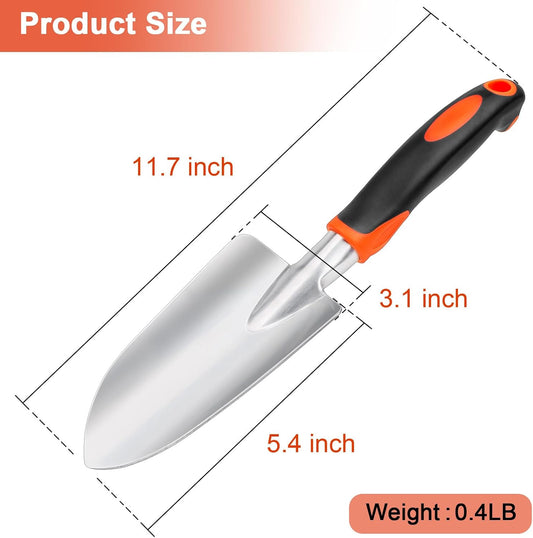 Garden Shovel Garden Hand Trowel, Heavy Duty Hand Shovel with Ergonomic Handle + Over The Sink Dish Drying Rack, Roll Up Dish Drying Rack Kitchen Dish Rack