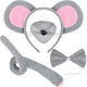 Mouse Costume Accessory Set,Rat Costume Set,Mouse Costume Set Includes Ear Headband,Tail,Nose,Bow Tie for Halloween