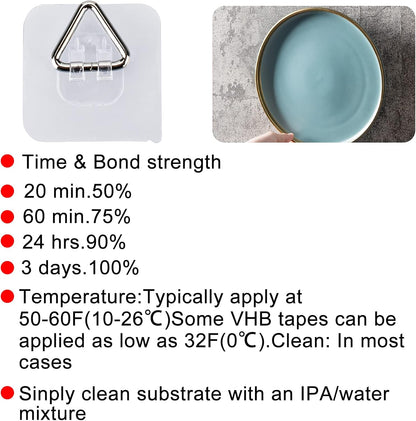 Wall Hangers 20 Pack - Vertical Plate Holders, Adhesive Picture Hanger for Wall Decoration