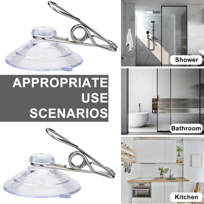 24Pcs Suction Cup Clips for Windows 2" Suction Clips Clear Suction Cup Clamp Holder Suction Cup with Spring Clamps Sucker clamp Clip Window Swivel Clip with Suction Cup