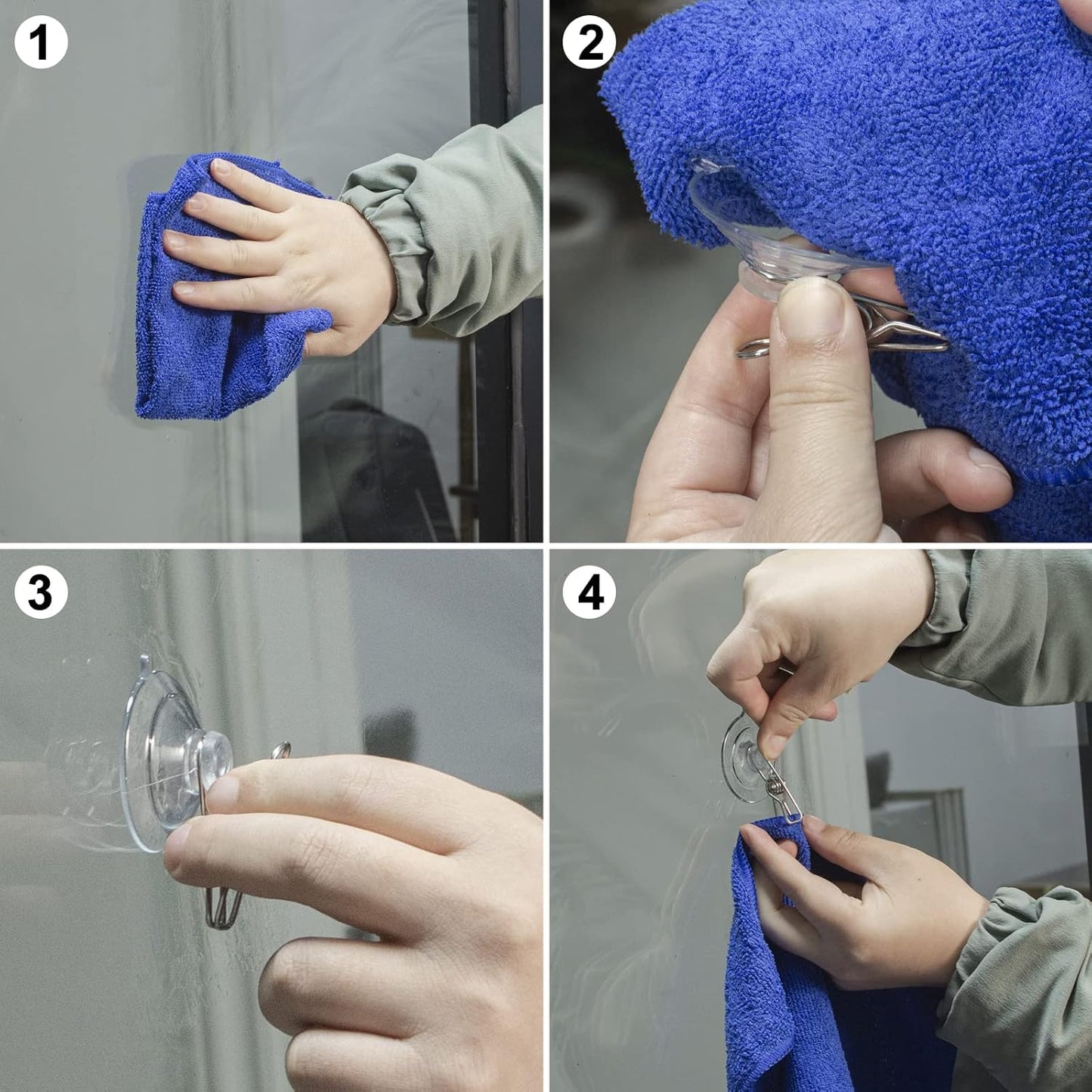 24Pcs Suction Cup Clips for Windows 2" Suction Clips Clear Suction Cup Clamp Holder Suction Cup with Spring Clamps Sucker clamp Clip Window Swivel Clip with Suction Cup