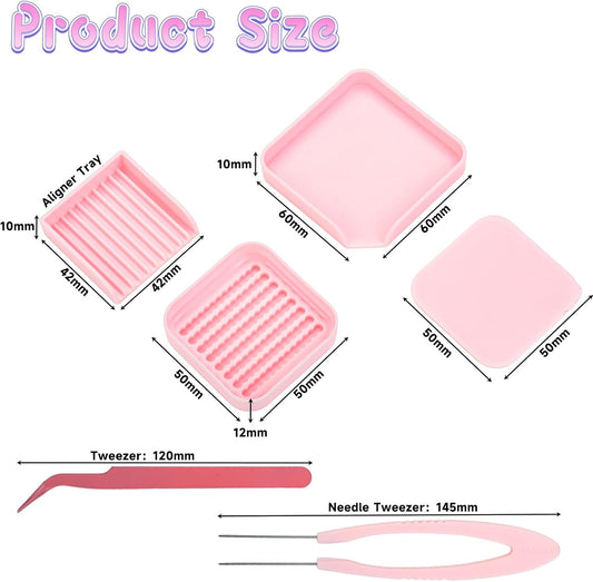 Homakover 2.6mm Fuse Bead Picking Tray Kit – Beads Craft Tool Set with Pickup Tray, Storage Box, Stainless Steel Tweezer(Random Color), Aligner Trays & Needle Tweezer for Arts & Crafts Projects