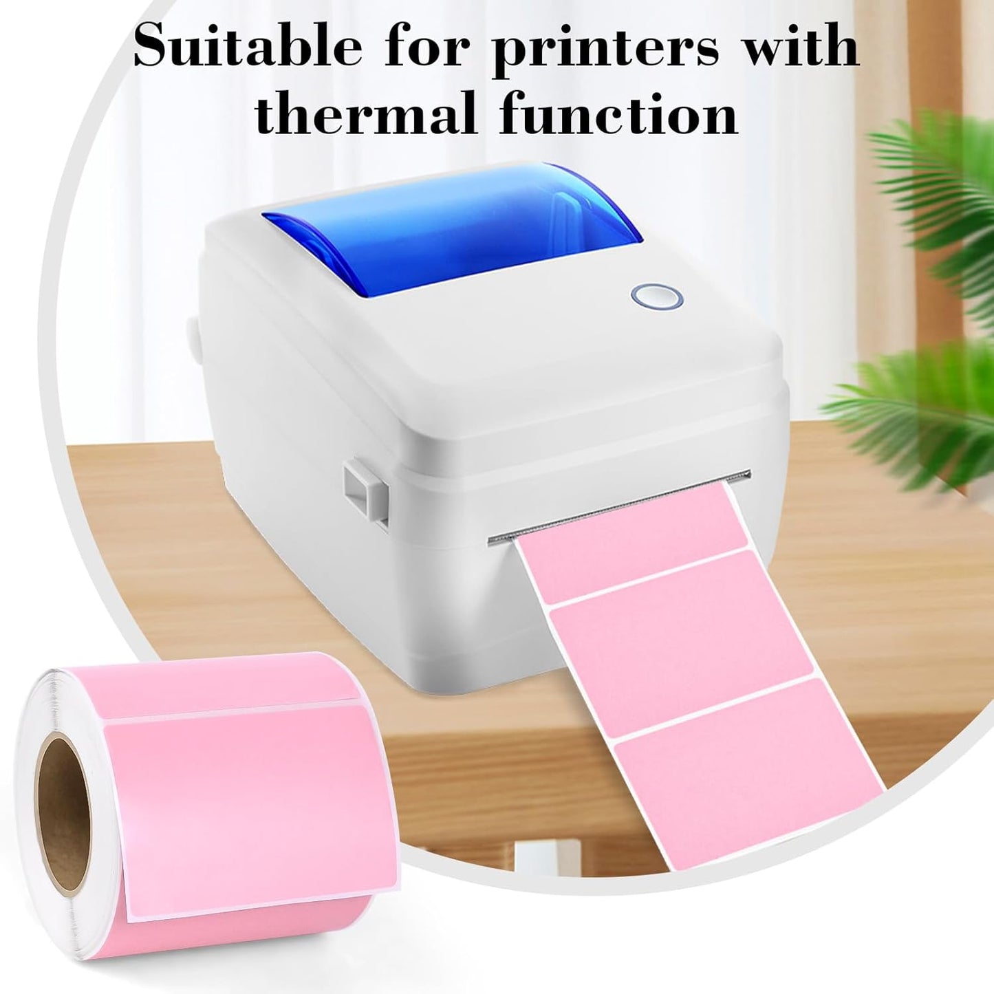 3"x2" Inch Thermal Printer Labels - Adhesive Waterproof Address and Barcode Stickers for Laser/Inkjet Printers, Ideal for Small Business Shipping&Inventory(500PCS, Pink)