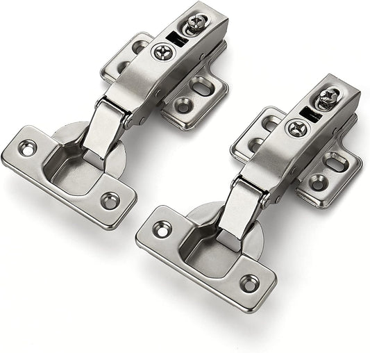 10 Pack 5 Pairs European Kitchen Cabinet Hinges Soft Close Full Overlay Cabinet Door Hinges Heavy-Duty Frameless Adjustable Concealed Cabinet Cup Hinge