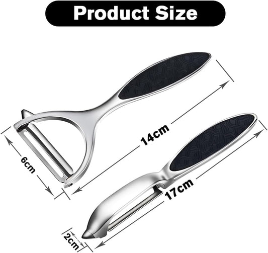 Potato Peelers, Vegetable Peeler for Kitchen Stainless Steel Y Shape Swivel Peelers, Carrot, Fruit, Ergonomic Non-Slip Handle and Sharp Blade with 2 Oranges Peeler