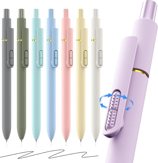8-Pack Gel Pens, 0.5mm Black Ink Pens Fine Point Smudge-Proof & Fast-Drying, Smooth Ink Retractable Pen for Left Handed School Office Supplies