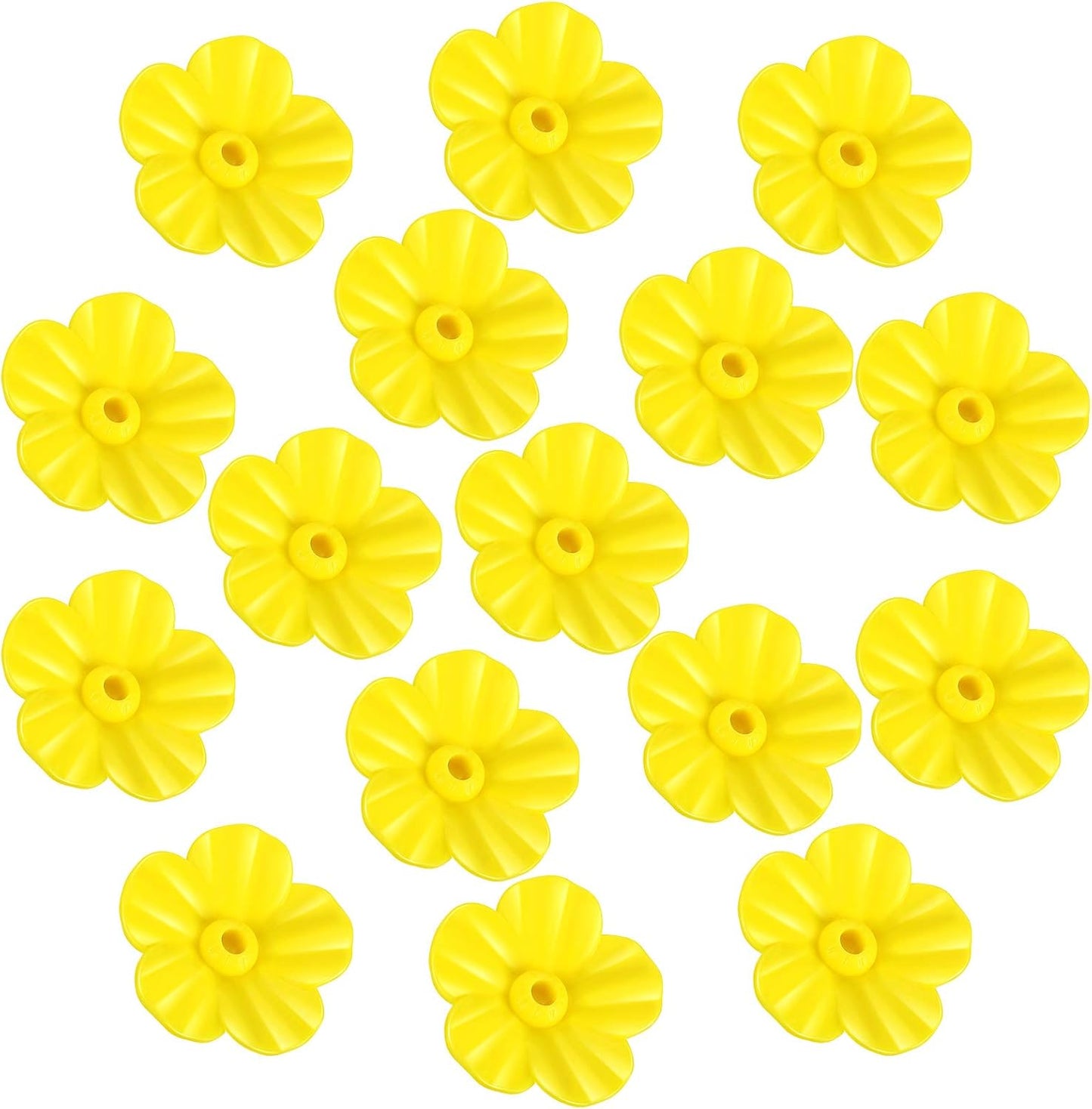 16 Pieces Hummingbird Feeders Replacement Flowers, Feeding Ports Pet Bird Feeder Replacement Parts Bee Guards for Outdoors Hanging Hummingbird Feeder, Fit in 7 mm/ 0.28" Holes(Yellow)