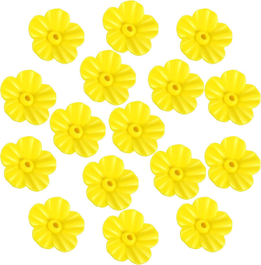 16 Pieces Hummingbird Feeders Replacement Flowers, Feeding Ports Pet Bird Feeder Replacement Parts Bee Guards for Outdoors Hanging Hummingbird Feeder, Fit in 7 mm/ 0.28" Holes(Yellow)