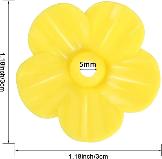 16 Pieces Hummingbird Feeders Replacement Flowers, Feeding Ports Pet Bird Feeder Replacement Parts Bee Guards for Outdoors Hanging Hummingbird Feeder, Fit in 7 mm/ 0.28" Holes(Yellow)