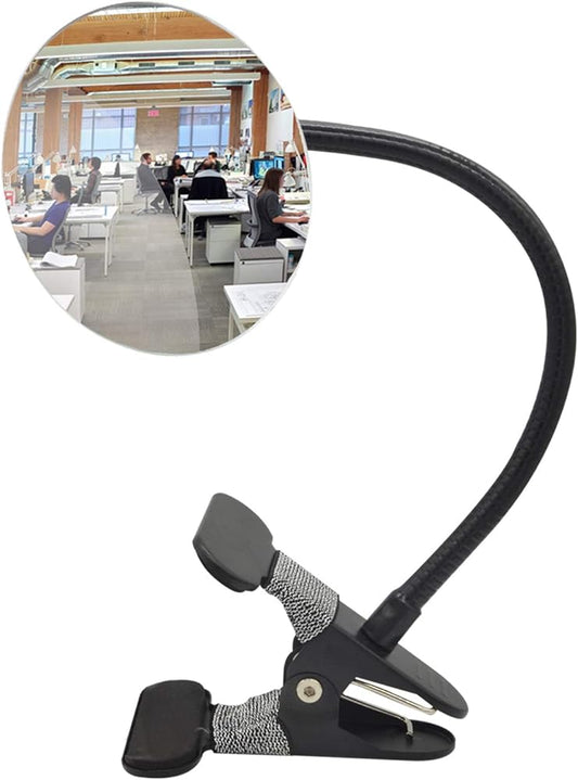 Clip On Security Mirror, Convex Cubicle Mirror for Personal Safety and Security Desk Rear View Monitors or Anywhere (3.35", Round)
